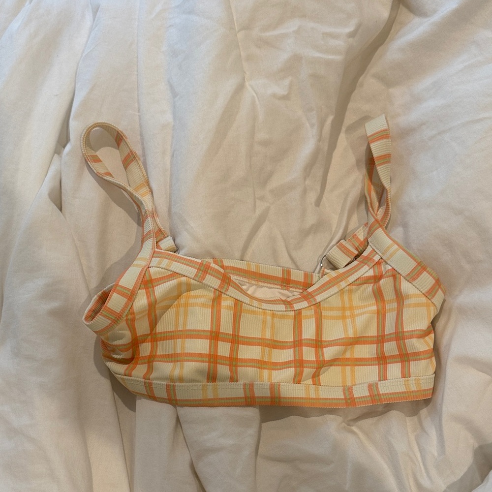 Plaid Yellow and Orange dippin daisy bikini